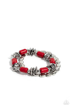 Load image into Gallery viewer, “Canton Cavern” Red Stretch Bracelet Set - Paparazzi Accessories
