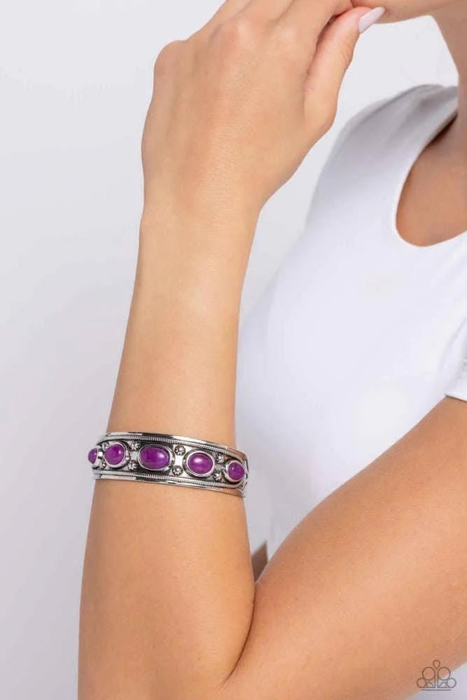 Paparazzi “Stony Surprise” Purple Cuff Bracelet - Paparazzi Accessories