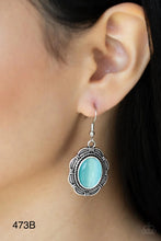 Load image into Gallery viewer, Paparazzi “Garden Party Perfection” Blue Dangle Earrings
