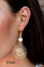 Load image into Gallery viewer, Paparazzi “Seize the Sunburst” Gold Dangle Earrings
