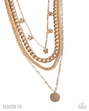 Load image into Gallery viewer, Paparazzi “Fluttering Fringe” Gold Necklace Earring Set - Paparazzi Accessories
