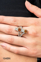 Load image into Gallery viewer, Paparazzi “Duplicating Dazzle” Brown Stretch Ring
