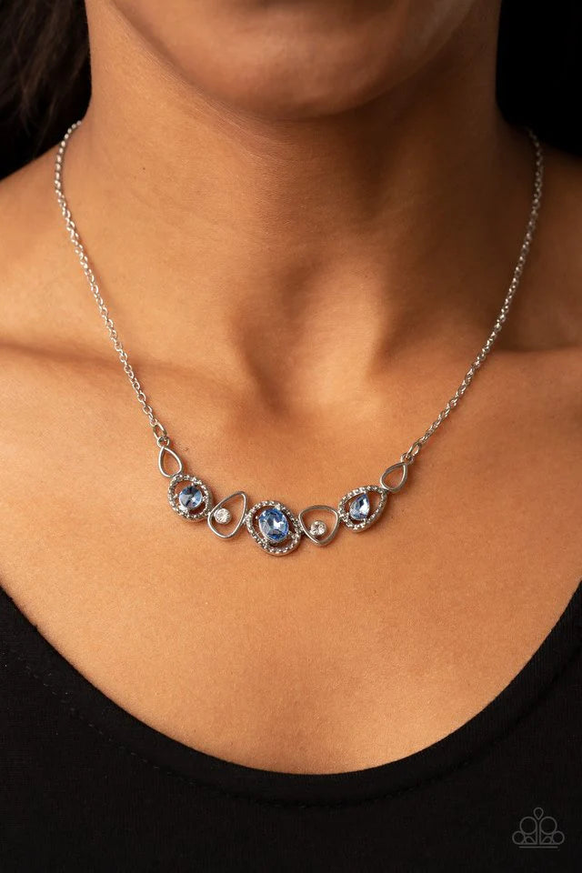Paparazzi “Celestial Cadence” Blue Necklace Earring Set - Paparazzi Accessories