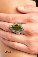 Load image into Gallery viewer, Paparazzi “Let Me Take A REIGN Check” Green Stretch Ring
