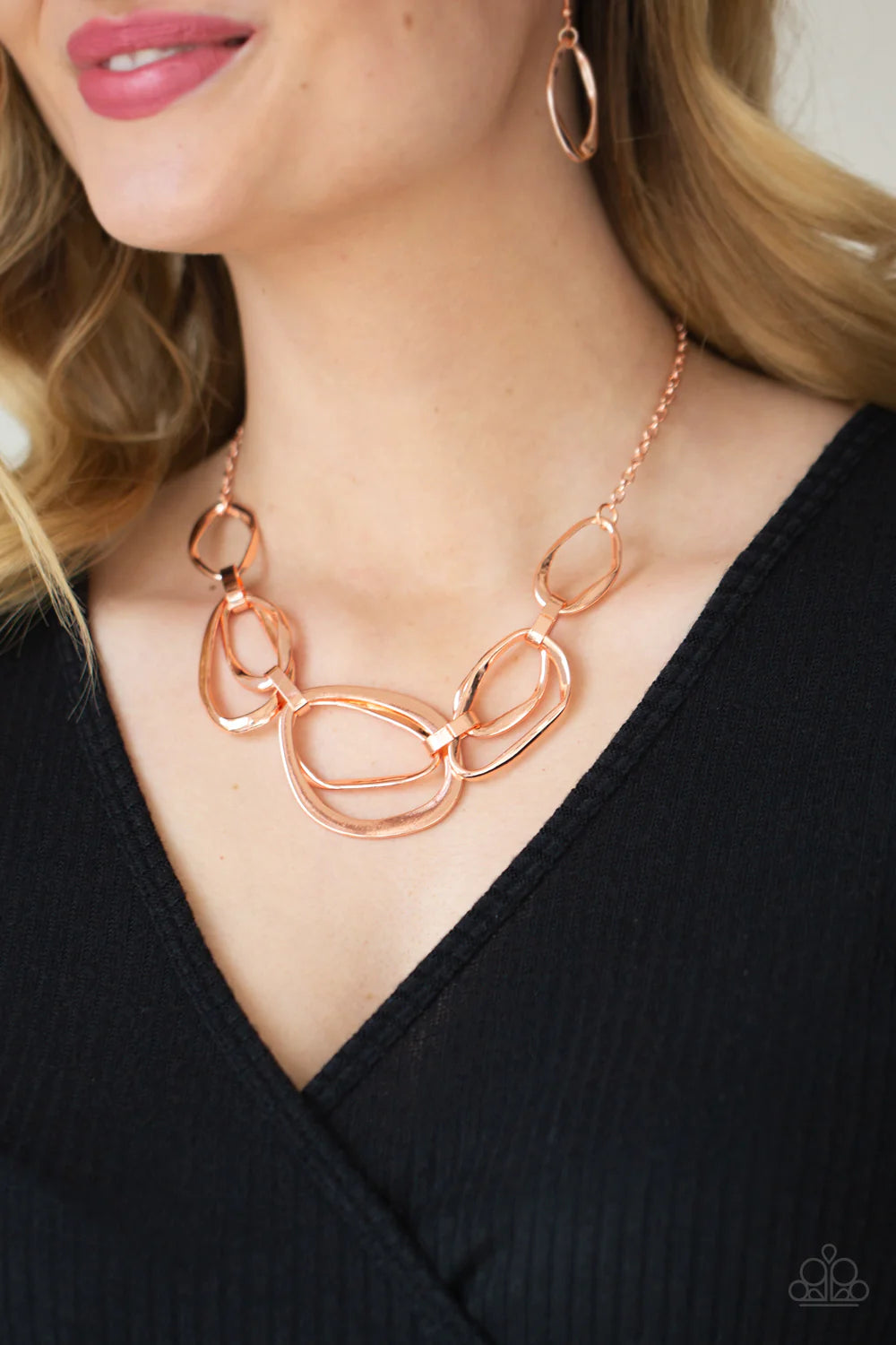 Paparazzi “Prehistoric Heirloom” Copper Necklace Earrings Set