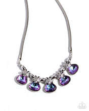 Load image into Gallery viewer, “Teardrop Tribute” Purple Necklace Earring Set - Paparazzi
