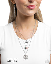 Load image into Gallery viewer, Paparazzi “Anchor Arrangement” Red Necklace Earring Set
