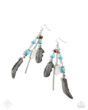 Load image into Gallery viewer, “Restful Runway” Blue Dangle Earrings - Paparazzi Accessories
