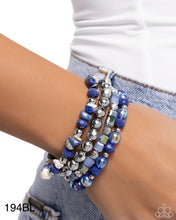 Load image into Gallery viewer, Paparazzi “Supervisory Stack” Blue Stretch Bracelet - Paparazzi Accessories
