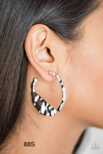 Load image into Gallery viewer, Paparazzi “The BEAST Of Me” Silver Hoop Earrings - Paparazzi Accessories

