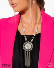 Load image into Gallery viewer, Paparazzi “Virtuous Venture” White Necklace Earring Set - Paparazzi Accessories
