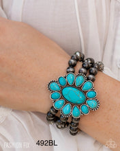 Load image into Gallery viewer, Paparazzi “Traditional Tailoring” Blue Stretch Bracelet - Paparazzi Accessories
