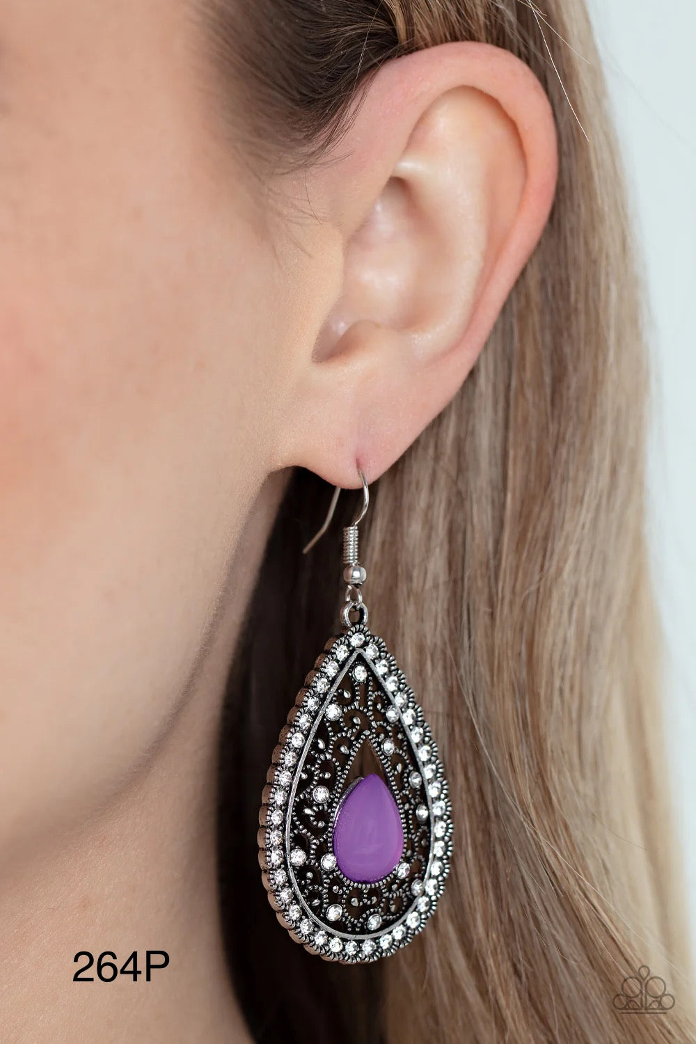 “Cloud Nine Couture” Purple Dangle Earrings - Paparazzi