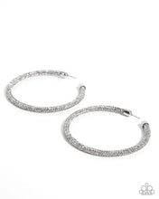 Load image into Gallery viewer, Paparazzi “Classy Condition” White Hoop Earrings - Paparazzi Accessories
