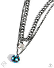 Load image into Gallery viewer, Paparazzi “Flair for the Fierce” Blue Necklace Earring Set
