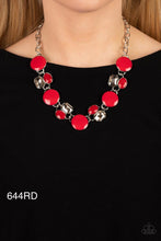 Load image into Gallery viewer, &quot;Dreaming in MULTICOLOR&quot; Red Necklace Earring Set - Paparazzi Accessories
