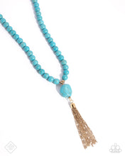 Load image into Gallery viewer, “Coachella Chic” Blue Necklace Earring Set - Paparazzi Accessories
