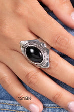 Load image into Gallery viewer, Paparazzi “Safari Sightseer” Black Stretch Ring - Paparazzi Accessories

