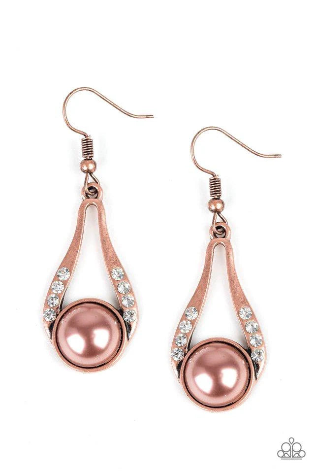 “HEADLINER Over Heels” Dangle Copper Earrings - Paparazzi Accessories