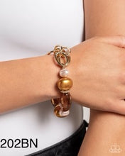 Load image into Gallery viewer, “Pearly Passenger” Brown Stretch Bracelet - Paparazzi Accessories
