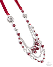 Load image into Gallery viewer, “All the Trimmings” Red Necklace Earring Set - Paparazzi Accessories
