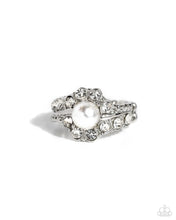 Load image into Gallery viewer, “Titanic Tango” White Stretch Ring - Paparazzi Accessories
