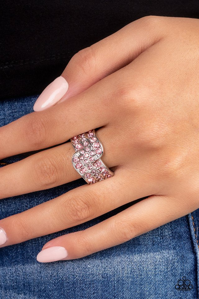 Paparazzi “No Flowers Barred” Pink Stretch Ring