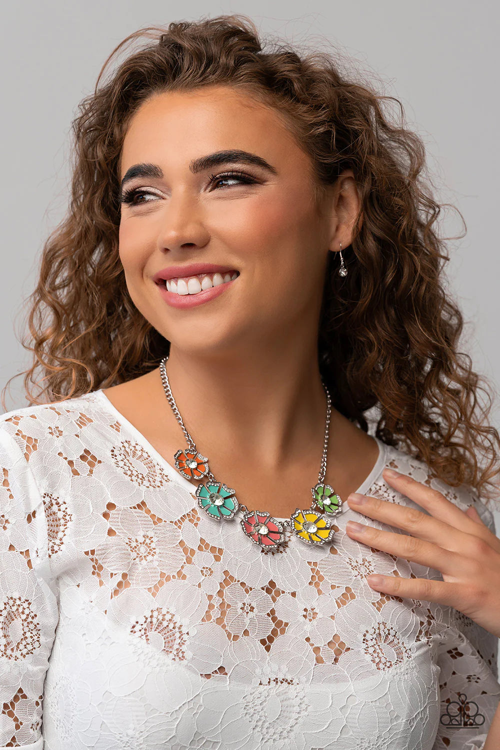 “Playful Posies” Multi Necklace Earring Set - Paparazzi Accessories