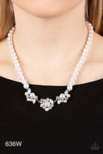 Load image into Gallery viewer, Paparazzi “Royal Renditions” White Necklace Earring Set
