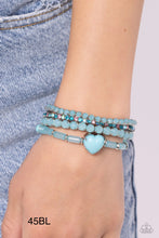 Load image into Gallery viewer, Paparazzi “True Loves Theme” Blue Stretch Bracelet Set
