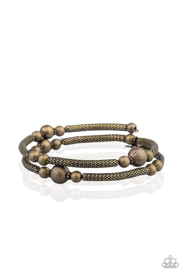 Paparazzi “Working Wraparound” Brass Coil Bracelet - Paparazzi Accessories