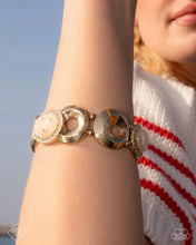 Load image into Gallery viewer, Paparazzi "Feminine Flecks" Gold Stretch Bracelet - Paparazzi Accessories
