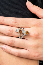 Load image into Gallery viewer, Paparazzi “Duplicating Dazzle” Brown Stretch Ring
