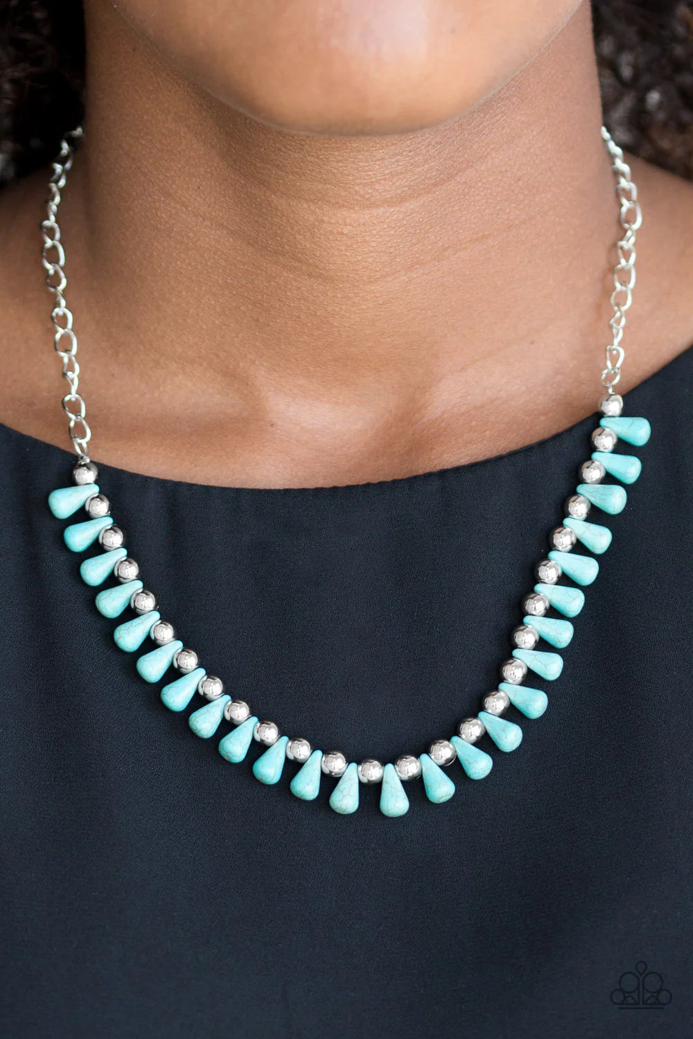 Paparazzi “Extinct Species” Blue Necklace Earring Set - Paparazzi Accessories