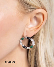 Load image into Gallery viewer, Paparazzi “Triangular Talent” Green Post Earrings - Paparazzi Accessories
