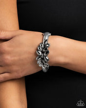 Load image into Gallery viewer, Paparazzi “Glamorously Garnished” Silver Hinged Bracelet
