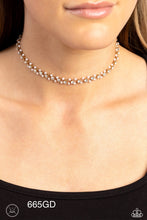 Load image into Gallery viewer, Paparazzi “Classy Couture” Gold Choker Necklace Earring Set
