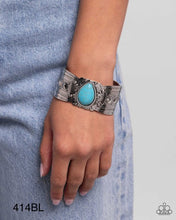 Load image into Gallery viewer, “Canyon Cantina” Blue Cuff Bracelet - Paparazzi Accessories
