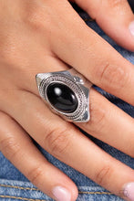 Load image into Gallery viewer, Paparazzi “Safari Sightseer” Black Stretch Ring - Paparazzi Accessories
