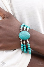 Load image into Gallery viewer, Paparazzi “Stone Pools” Blue Stretch Bracelet

