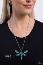 Load image into Gallery viewer, Paparazzi “FLYING Low” Blue Necklace Earring Set

