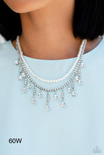 Load image into Gallery viewer, Paparazzi “Lessons in Luxury” White Necklace Earring Set
