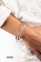 Load image into Gallery viewer, Paparazzi “Woven in Wealth” White Hinge Bracelet
