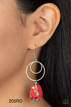 Load image into Gallery viewer, Paparazzi “Terrazzo Tempo” Red Dangle Earrings

