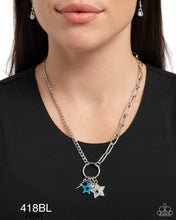 Load image into Gallery viewer, Paparazzi “Stellar Sighting” Blue Necklace Earring Set
