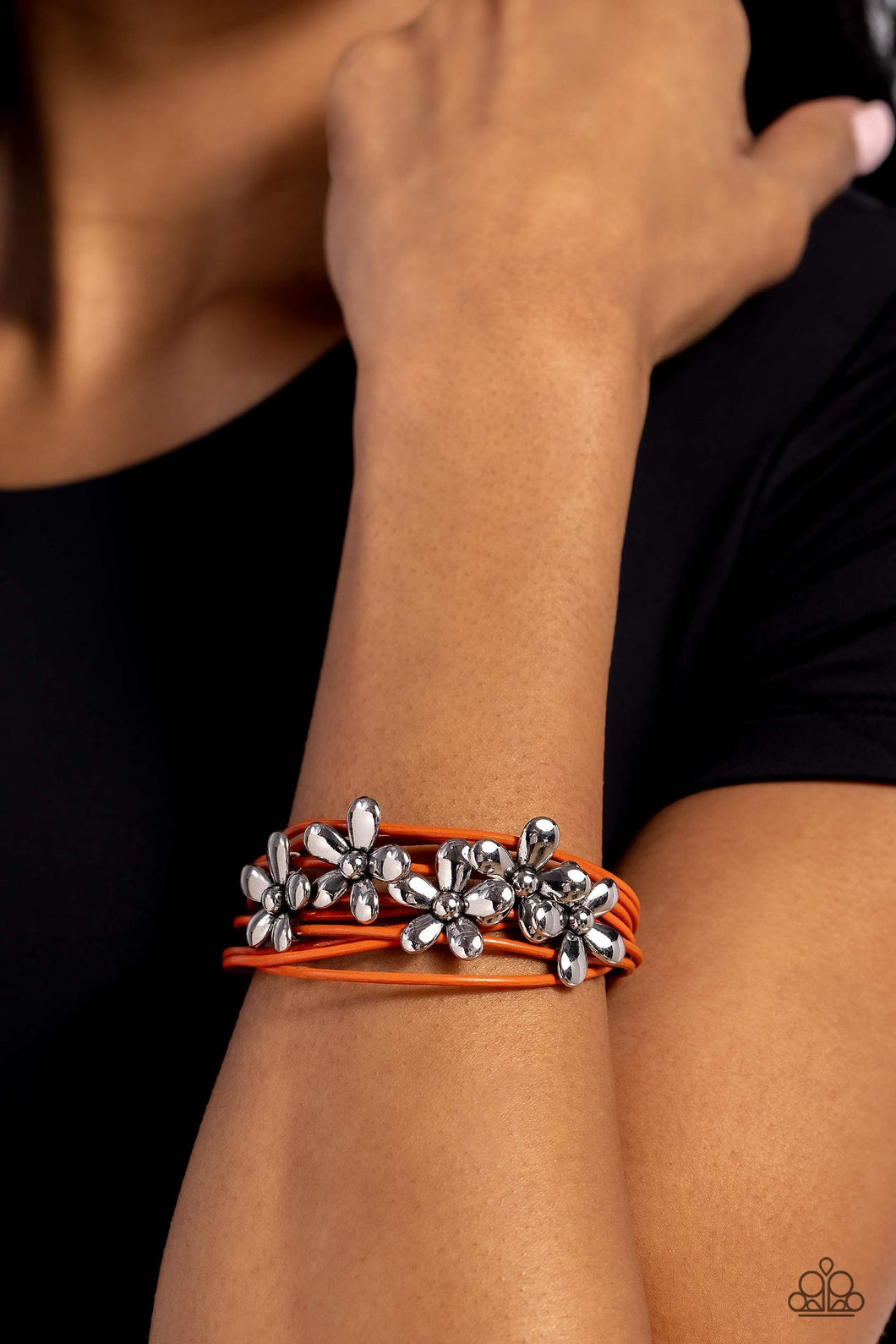 Paparazzi “Here Comes the BLOOM” Orange Magnetic Bracelet