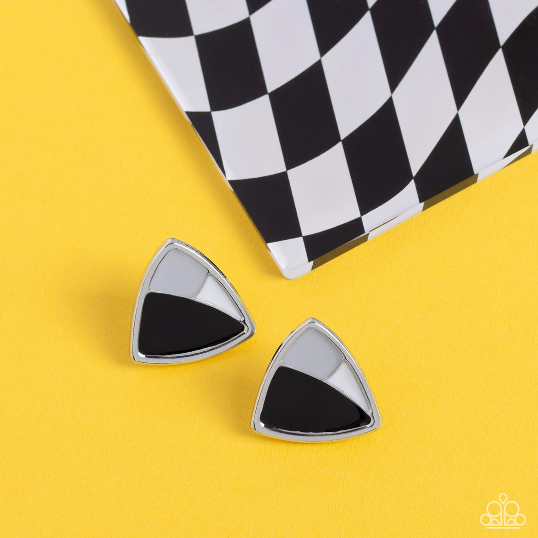 Paparazzi “Kaleidoscopic Collision” Black Earrings - Paparazzi Accessories