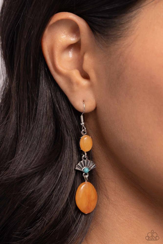 “Creative Cascade” Orange Earrings - Paparazzi