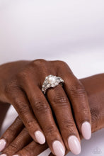 Load image into Gallery viewer, “Titanic Tango” White Stretch Ring - Paparazzi Accessories
