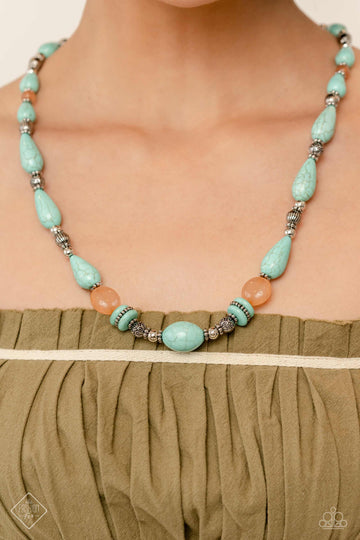 Paparazzi “Nile River Redux” Blue Necklace Earring Set - Cindysblingboutique